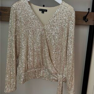 Elegant formal full sequined I.N.C International Concepts long sleeve